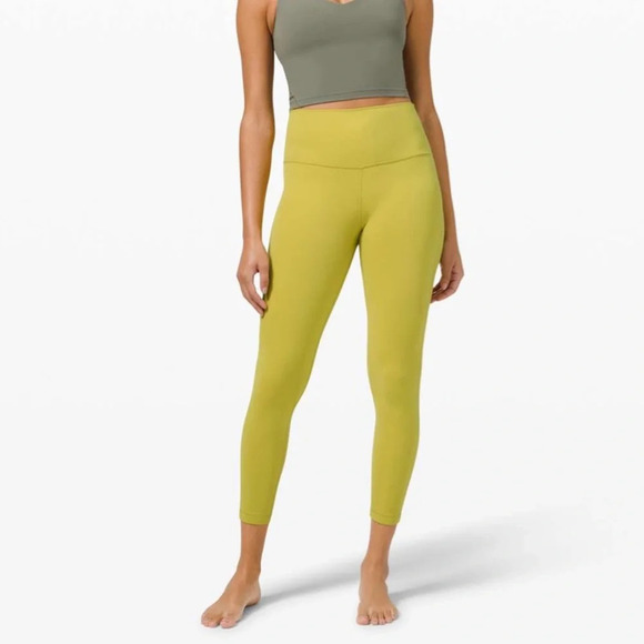 Lululemon Align Leggings 25” Pant High Rise Yellow  Pear Size 8 - Picture 1 of 8